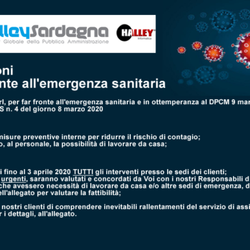 Comunicazione Halley Sardegna – Emergenza Sanitaria